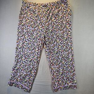 Secret Treasures Multicolor Soft Floral Crop Pajama Capris size Large